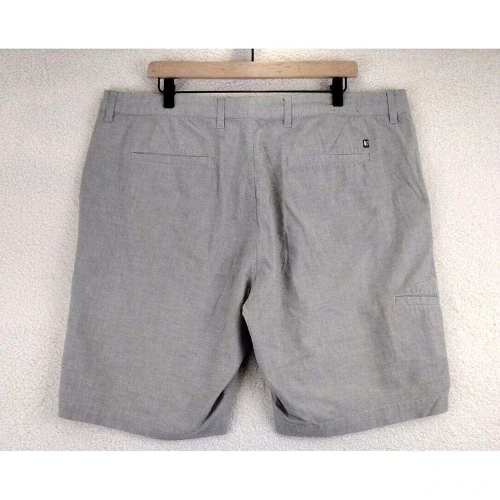 Linksoul Mens‎ 40 Gray Flat Front Performance Shorts Cotton Spandex Golf Casual